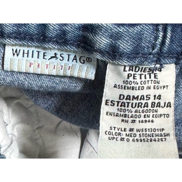 White Stag Denim Jeans Petite 14 Elastic Waist Button Zipper Classic Grannycore - Picture 4 of 6